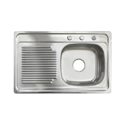 Fregadero una tina con escurridor izquierdo 800x500x150 acero inoxidable Faguax