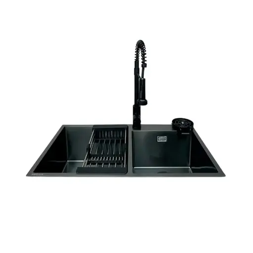 Fregadero Flusso 82 Dual 2 tinas + accesorios Acero inox Vetrux