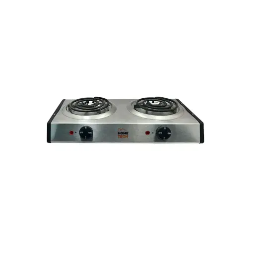 Cocinita electrica 2 hornillas acero inoxidable 2000W Home Tech