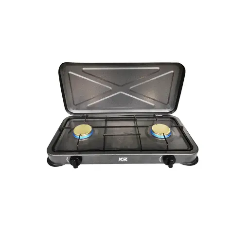 Cocinita a gas 2 hornillas gris Kr Plus