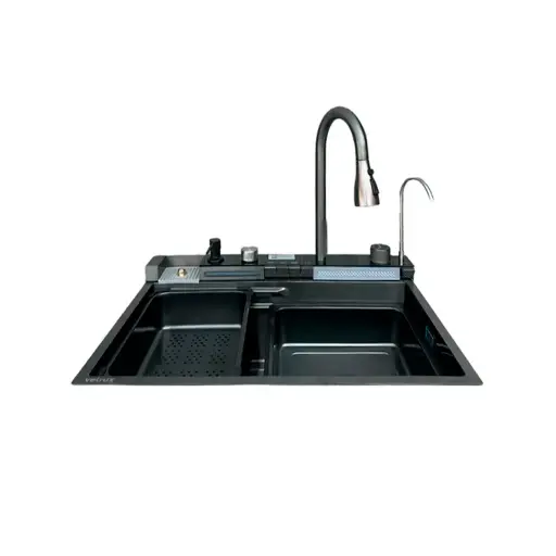 Fregadero Flusso Pro 75 1 tina + accesorios acero inox Vetrux
