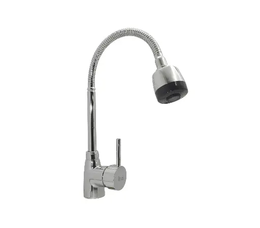 Grifería individual para fregadero monomando doble temperatura cuello flexible Wai  